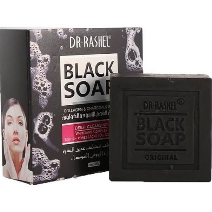 Dr. Rashel Black Soap, Collagen & Charcoal, 100g